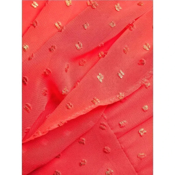 Kimberly Goldson NEW Lesli Jacquard Maxi Dress SIZE Xs WOMENS Coral Gold - Picture 6 of 16